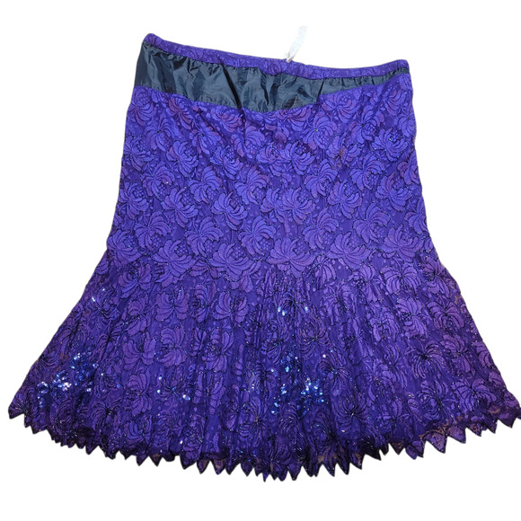 Vintage Judith Ann Plus 3X Purple Beaded Sequin 2pc Skirt Set Rayon - Picture 11 of 16